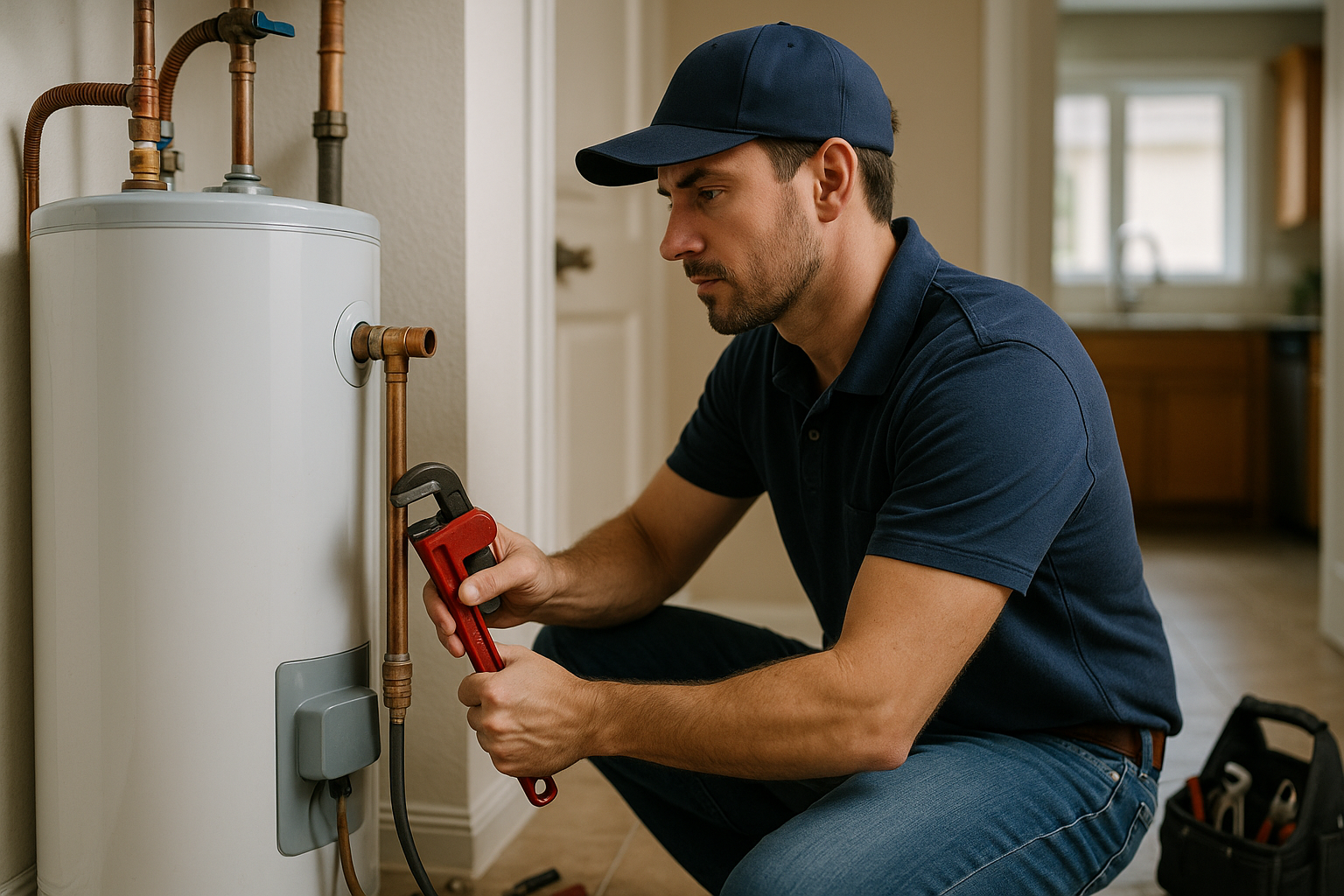 Editorial illustration depicting water heater replacement cost clearwater fl